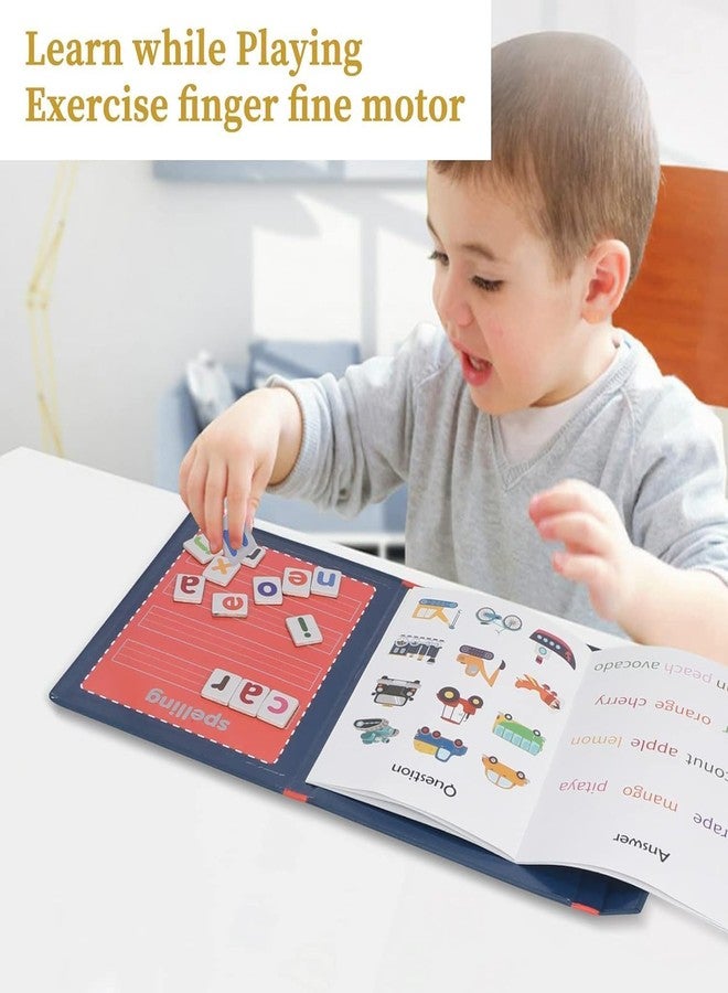 FEXONXA كتاب ألغاز تهجئة الكلمات مونتيسوري من فيكسونكسا - كتاب أنشطة للأطفال الصغار ومرحلة ما قبل المدرسة لتنمية المهارات الحركية الدقيقة والتعلم الإدراكي والمفردات - لعبة تعليمية هادئة للأطفال من عمر سنتين إلى خمس سنوات - Image 5